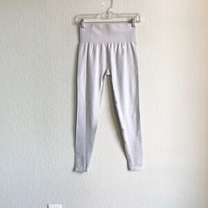 Gymshark Vital Seamless Leggings Ankle Heathered Light Grey Gray Small